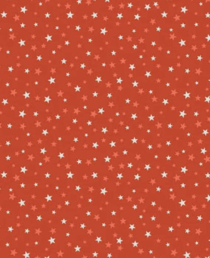 Glow-In-The-Dark Lewis & Irene Haunted House Fabric Collection Glowing Dark Stars on Orange A600.2