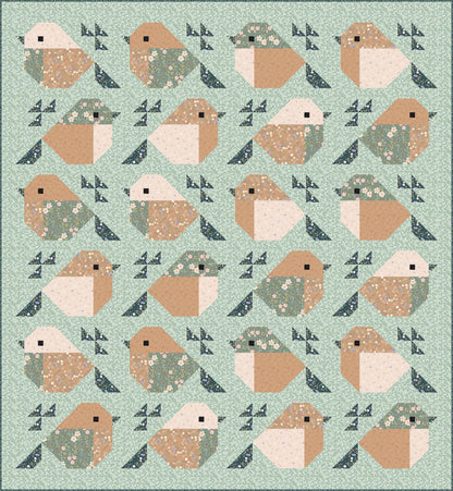 Limited Edition Pen + Paper Patterns Sparrows Quilt Kit Featuring Lewis & Irene Sky Garden Fabric Collection