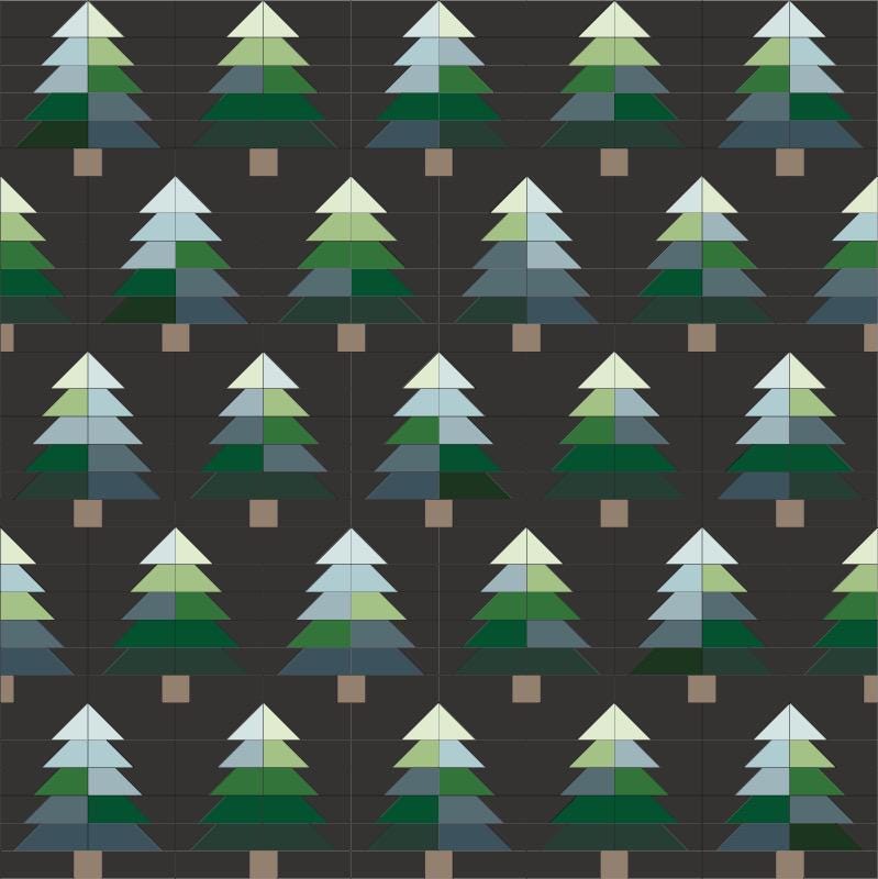 Kiley's Quilt Room Evergreen Quilt Pattern KQR117 - 5 Size Variations Per Pattern