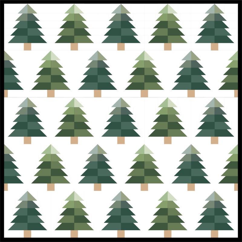 Kiley's Quilt Room Evergreen Quilt Pattern KQR117 - 5 Size Variations Per Pattern