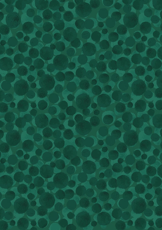Lewis & Irene Bumbleberries Blenders Fabric Collection Nordic Green BB025