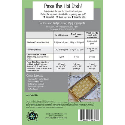 Around The Bobbin Pass The Hot Dish Pattern ATB-171 - 2 Size Variations Per Pattern
