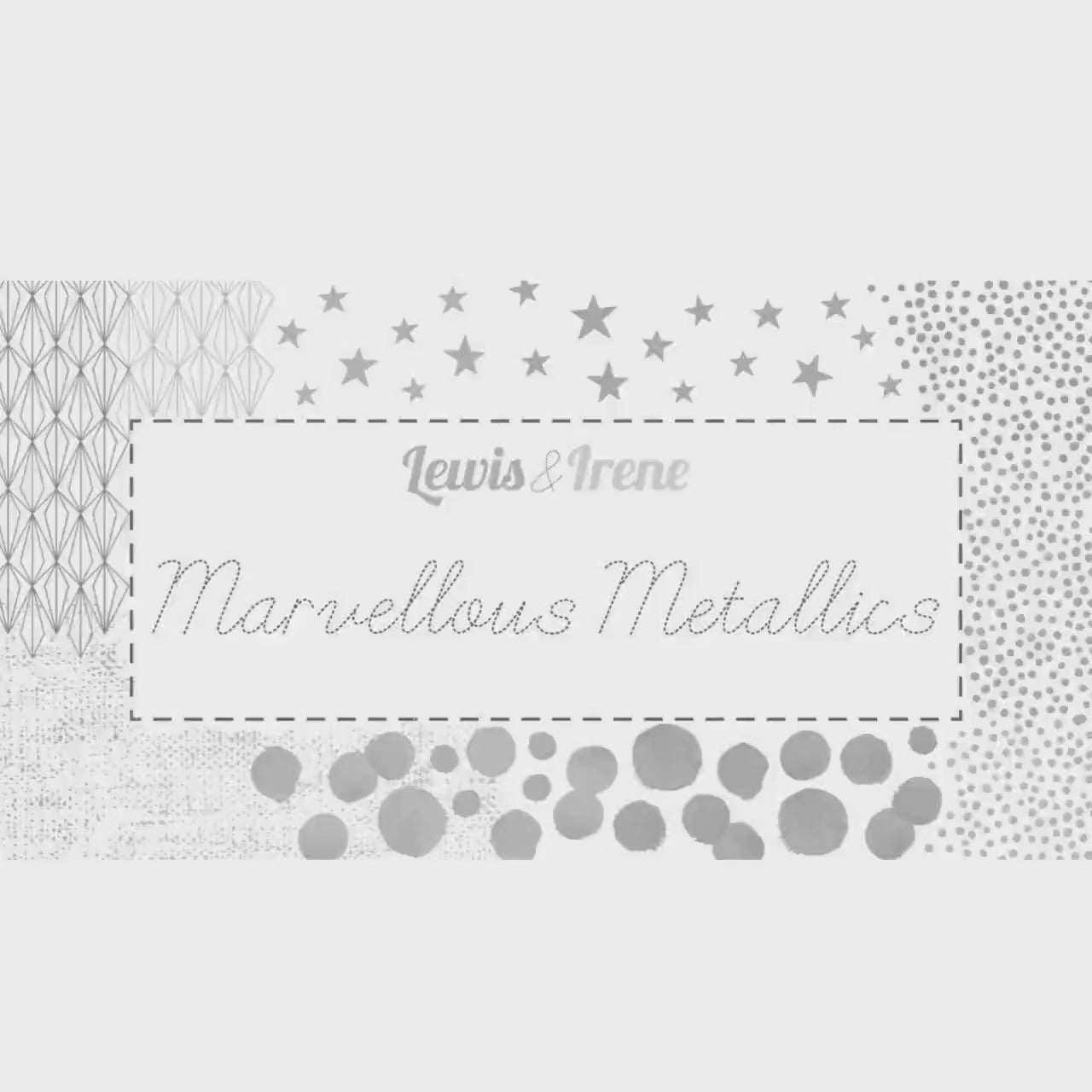 Lewis & Irene Marvelous Metallics Fabric Collection Metallic Gold Geometric on Black Authentic Premium 100% Cotton Fabrics
