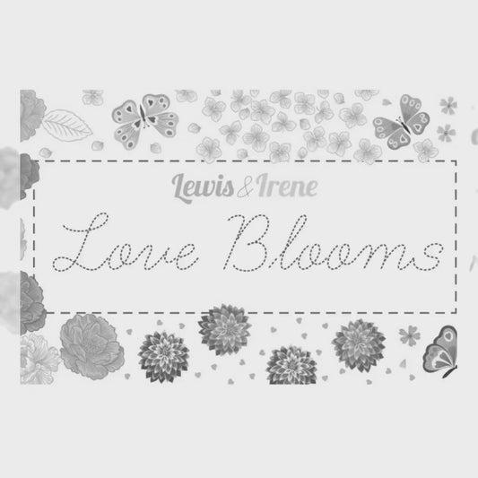 Lewis & Irene Love Blooms Fabric Collection Peony Blooms on Floral Blue Authentic Premium 100% Cotton Quilt Shop Quality Fabrics