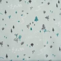 Birch Fabric Dog Park Organic Cotton Fabric Collection Run Free on Mint