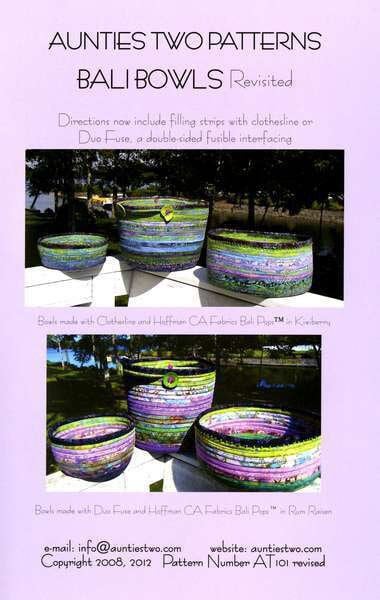 Aunties Two Decorative Bali Bowls Pattern - 3 Size Variations Per Pattern